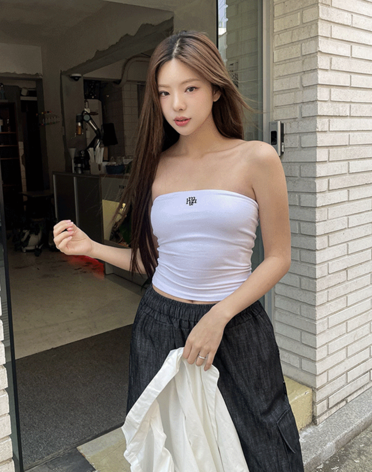 預訂｜MUAHMUAH Logo Stitch Cotton Span Tube Top (2 COLOR)