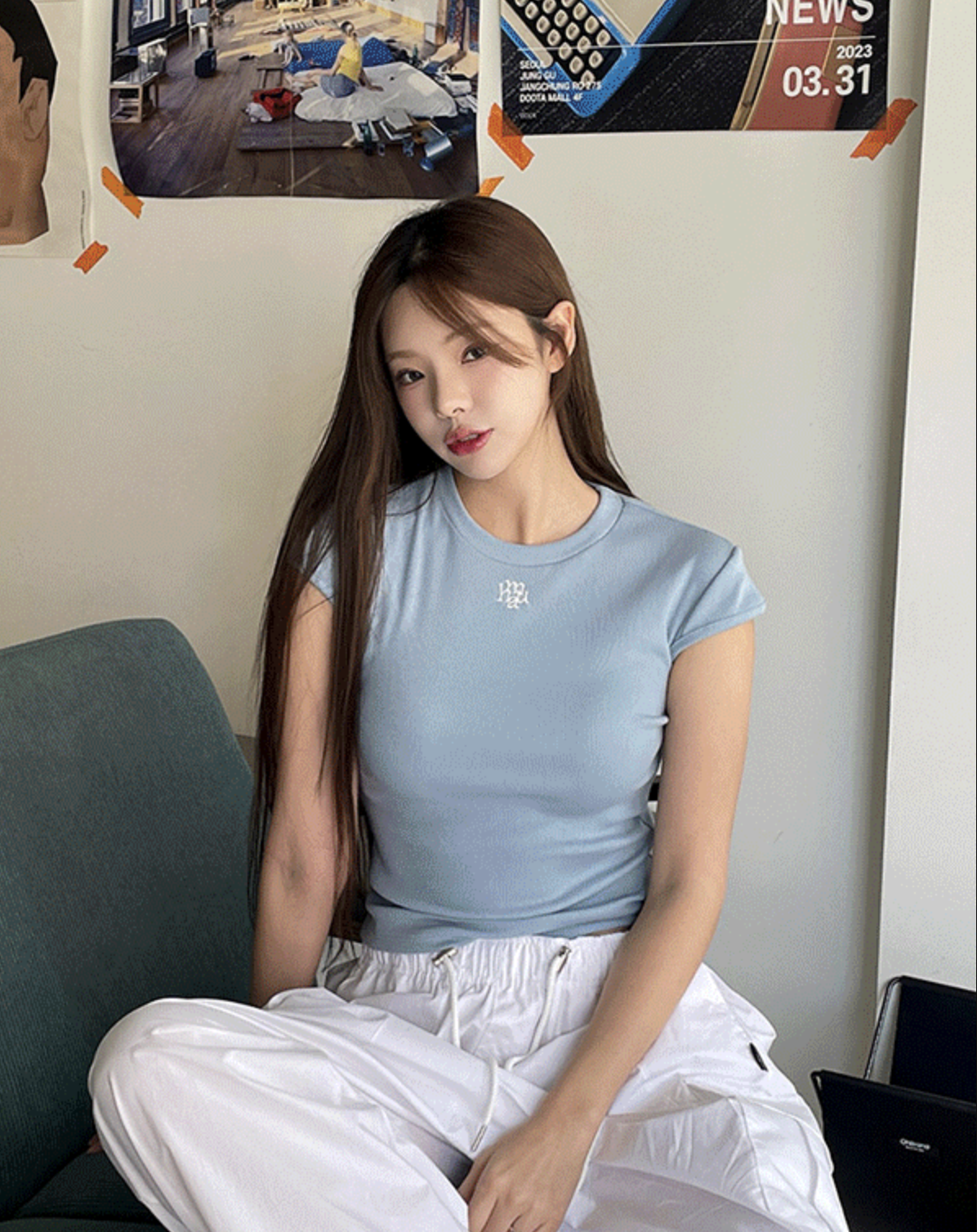 預訂｜MUAHMUAH Logo Stitch Short Sleeve Half T-Shirt (4 COLOR)