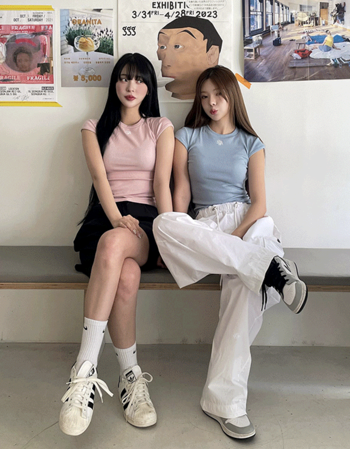 預訂｜MUAHMUAH Logo Stitch Short Sleeve Half T-Shirt (4 COLOR)