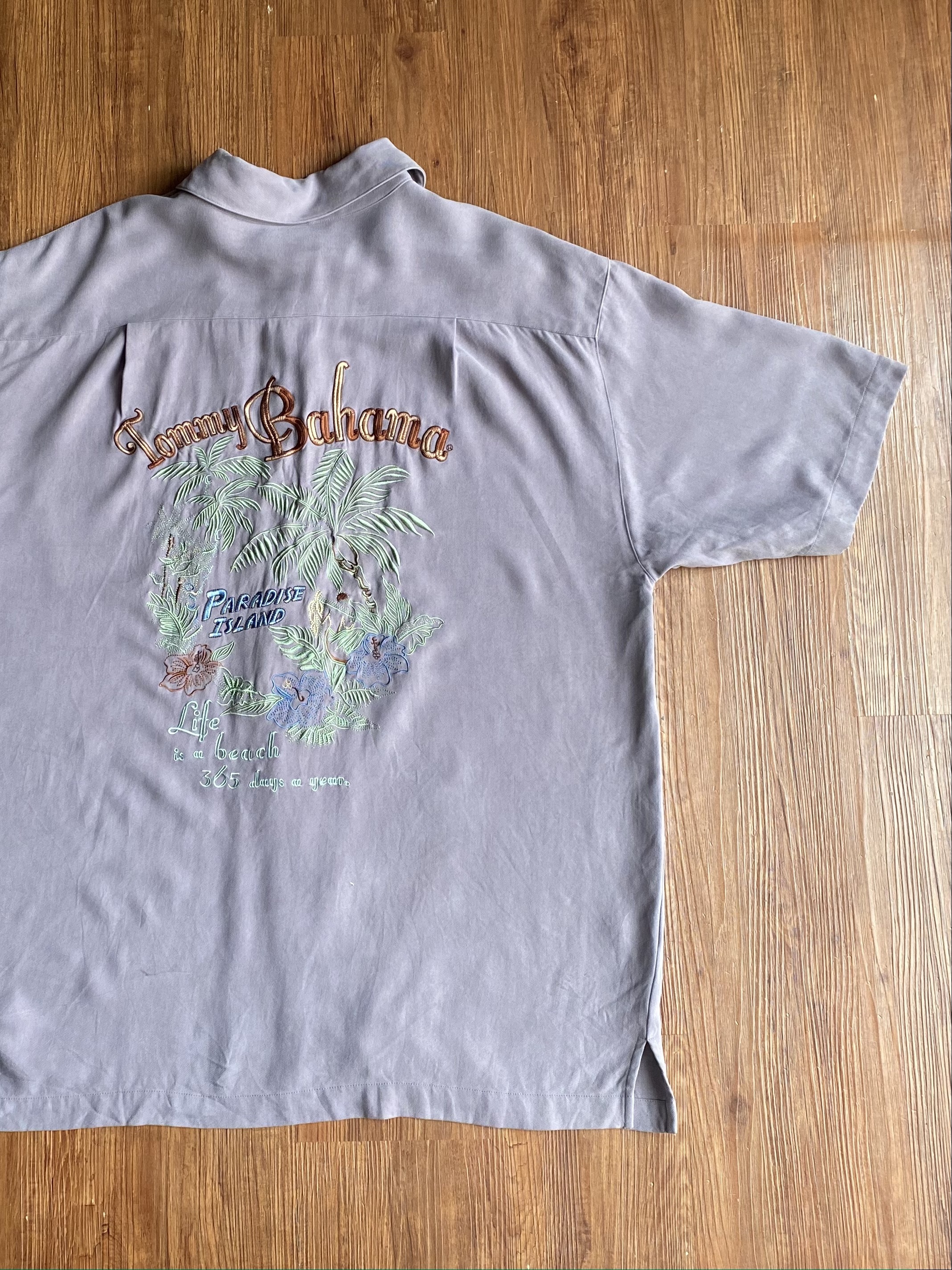 TOMMY BAHAMA Aloha shirts / 背後刺繡襯衫-淡紫