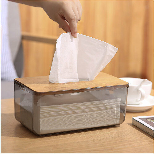 [Clear Black] Japanese minimalist tissue box 