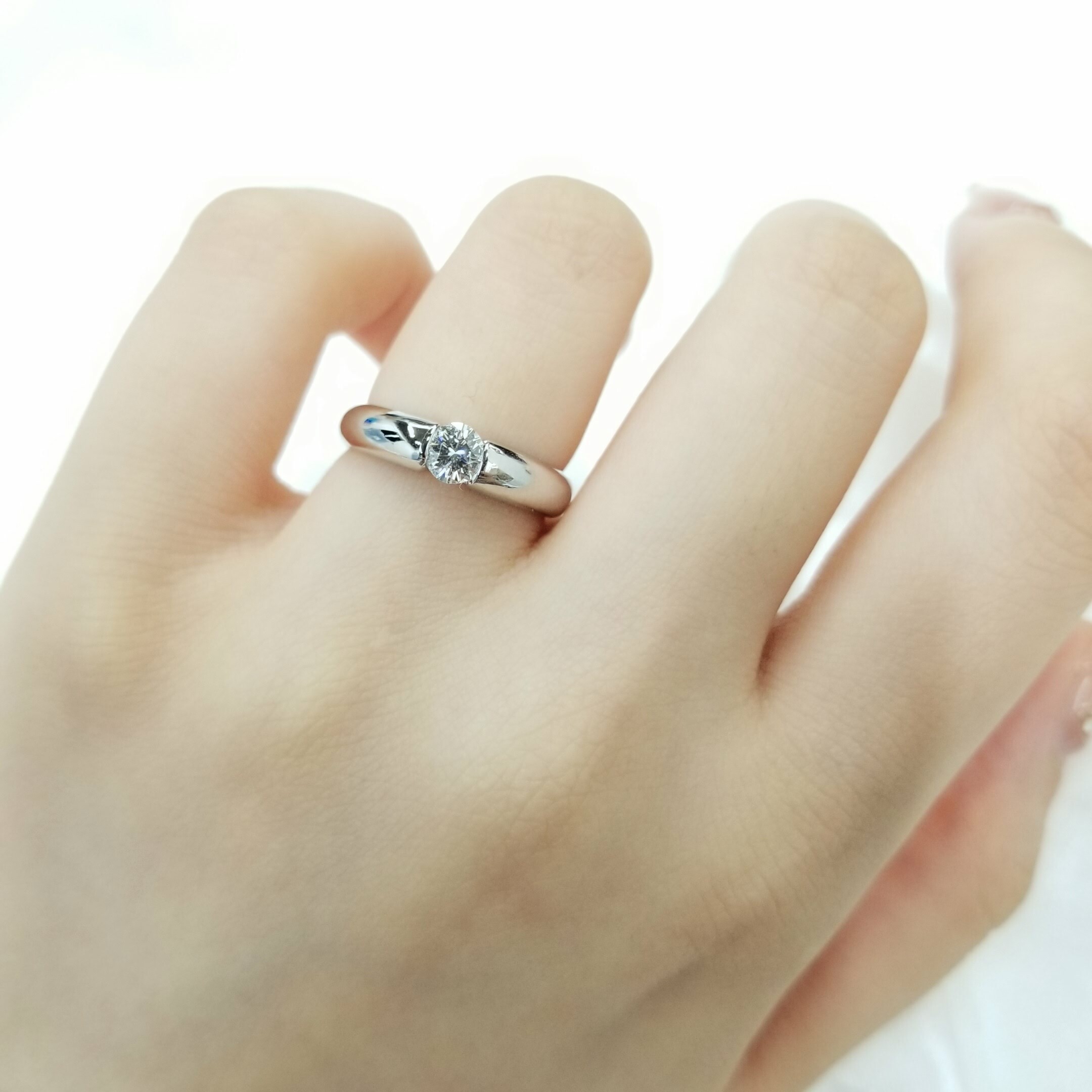 全新18K白金【單粒28份鑽石】戒指