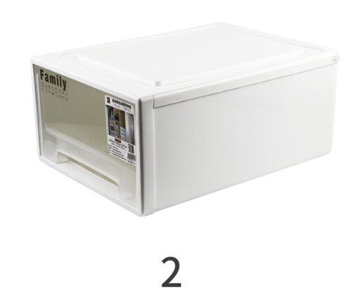 Multi-functional drawer storage box White see-through simple storage box Seasonal clothes, toys, books and storage box (No. 2)