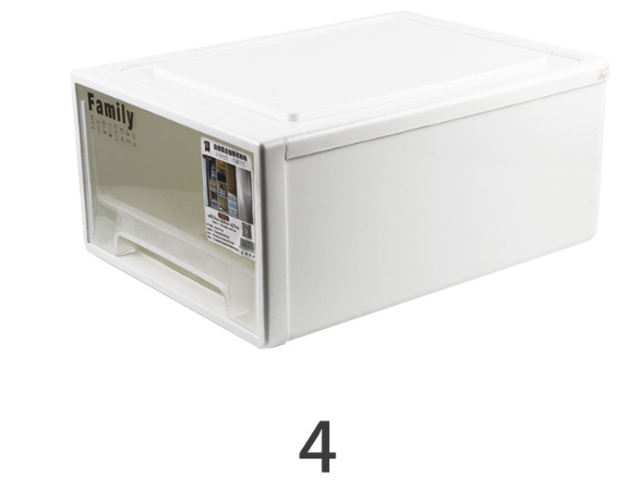 Multi-functional drawer storage box White see-through simple storage box Seasonal clothes, toys, books and storage box (No. 4)