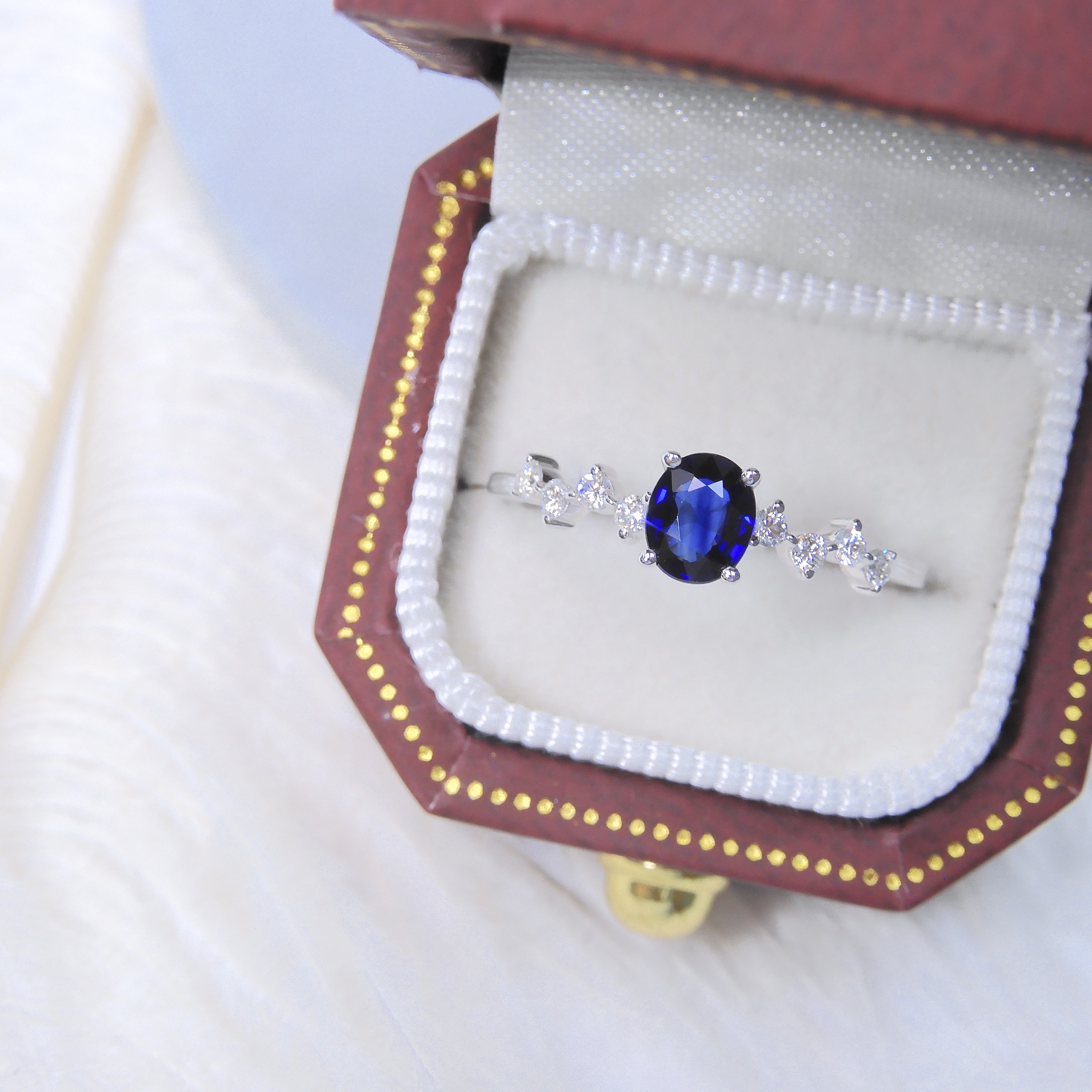 18K金 0.42ct 藍寶石戒指