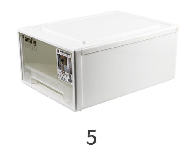 Multi-functional drawer storage box White see-through simple storage box Seasonal clothes, toys, books and storage box (No. 5)