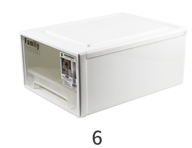 Multi-functional drawer storage box White see-through simple storage box Seasonal clothes, toys, books and storage box (No. 6)