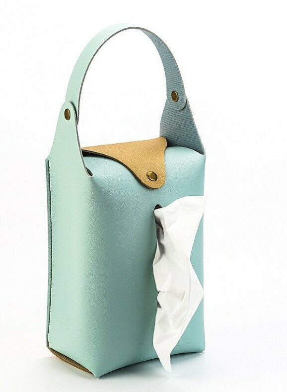 Hanging napkin box (light blue 12*24*8CM)
