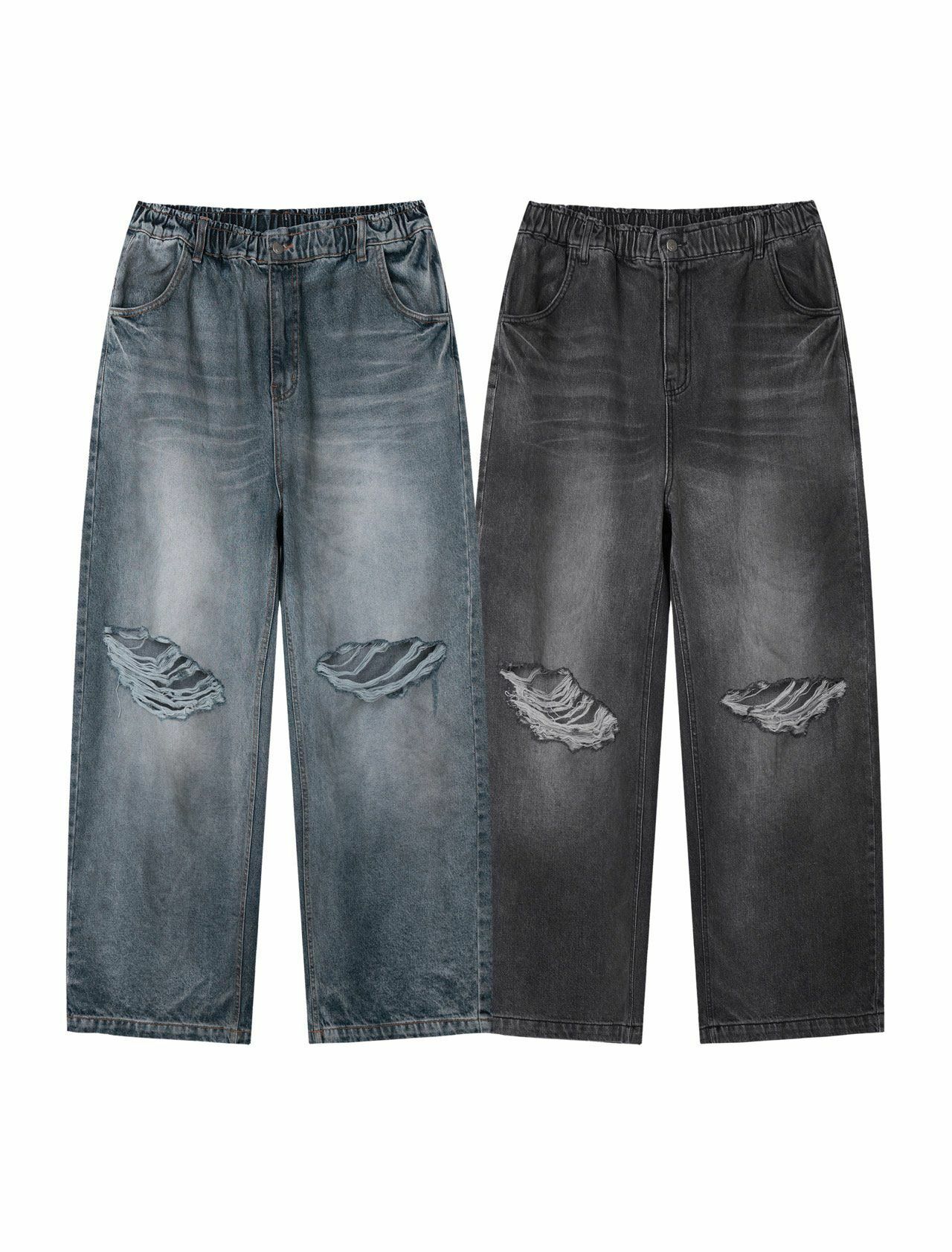 洗水破洞鬆身牛仔褲 Votus-008J