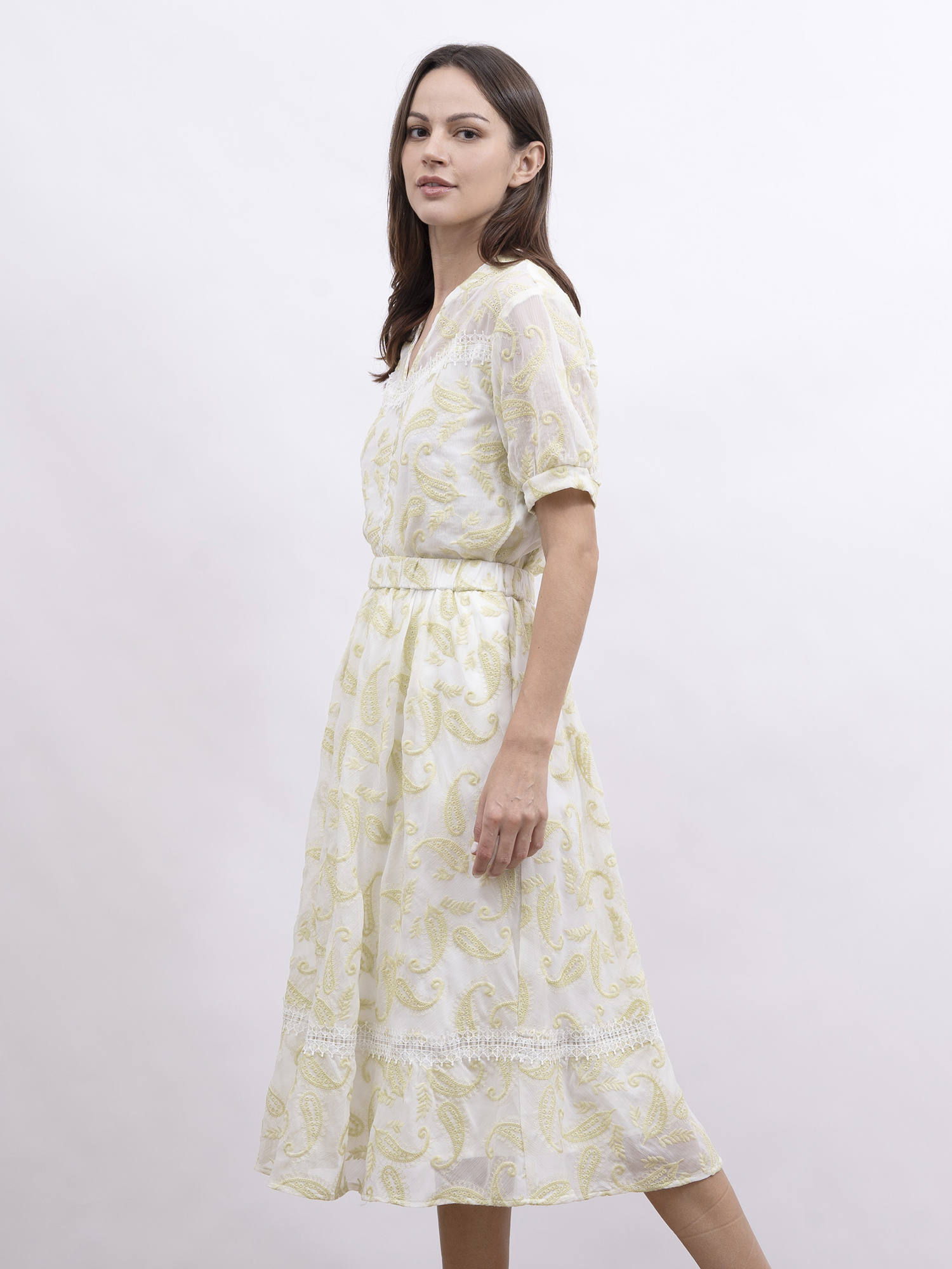 mi-tu 印花V領上衣