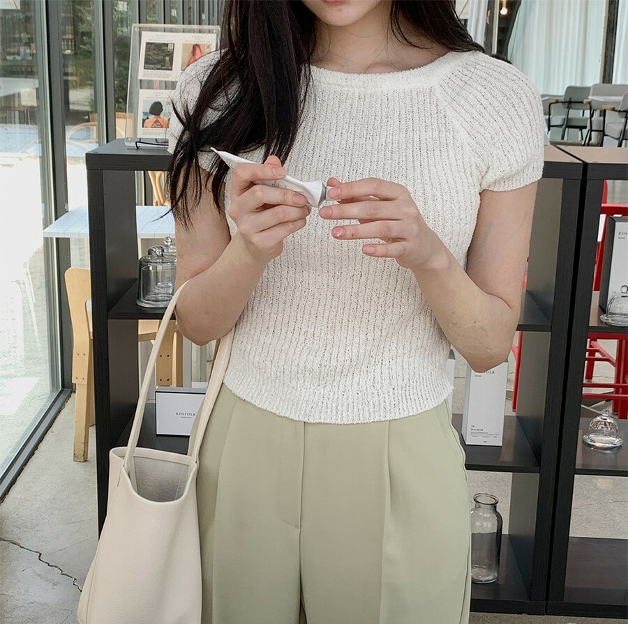 韓國Cherrykoko授權 少女魅力後背綁帶船領針織衫