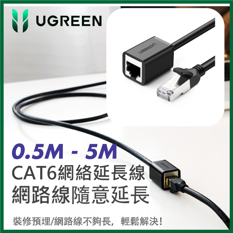 UGREEN - Cat6 六類千兆八芯雙絞網絡延長線 (0.5M - 5M)