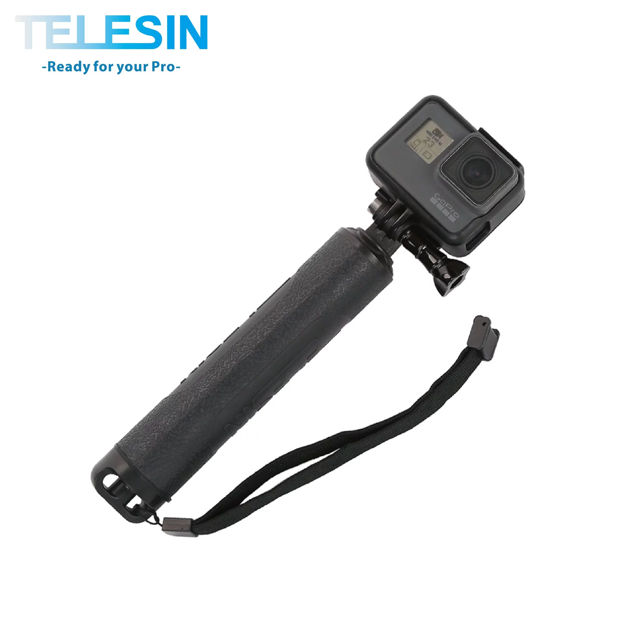 ※ TELESIN 高品質3-WAY自拍桿(浮力版)可用QQ繩