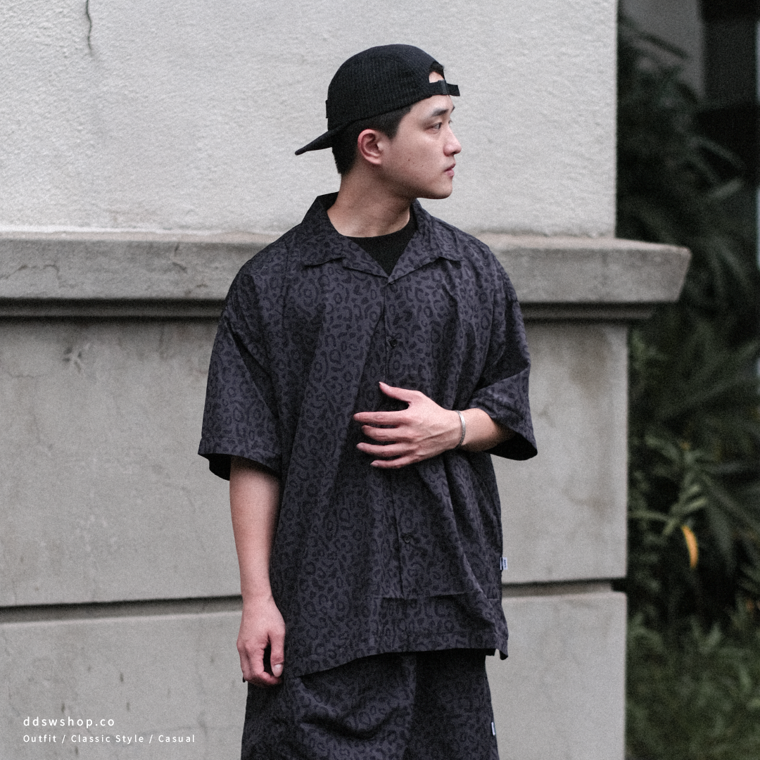 ANST 古巴領豹紋短袖襯衫 AN.37