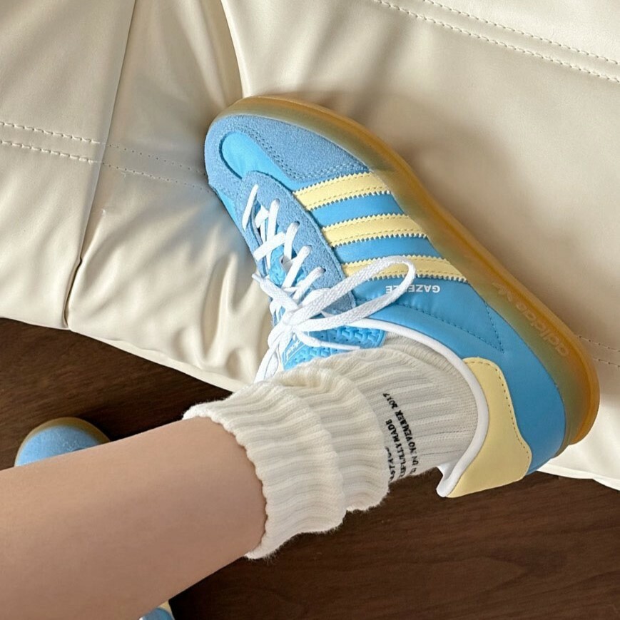 ADIDAS ORIGINALS GAZELLE 海鹽奶酪 藍色 奶油 黃色 休閒鞋 IE2960