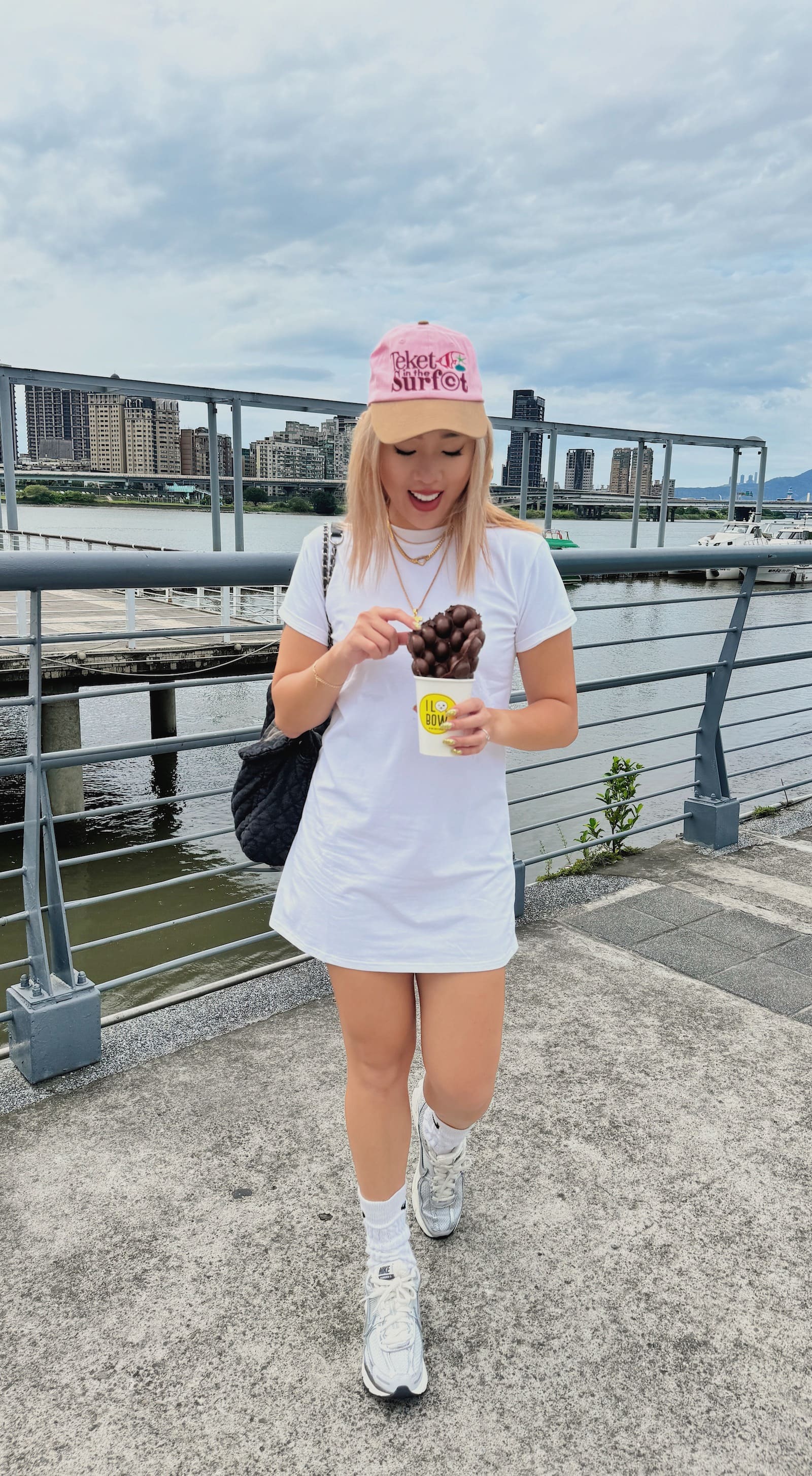 白色純棉休閒感洋裝