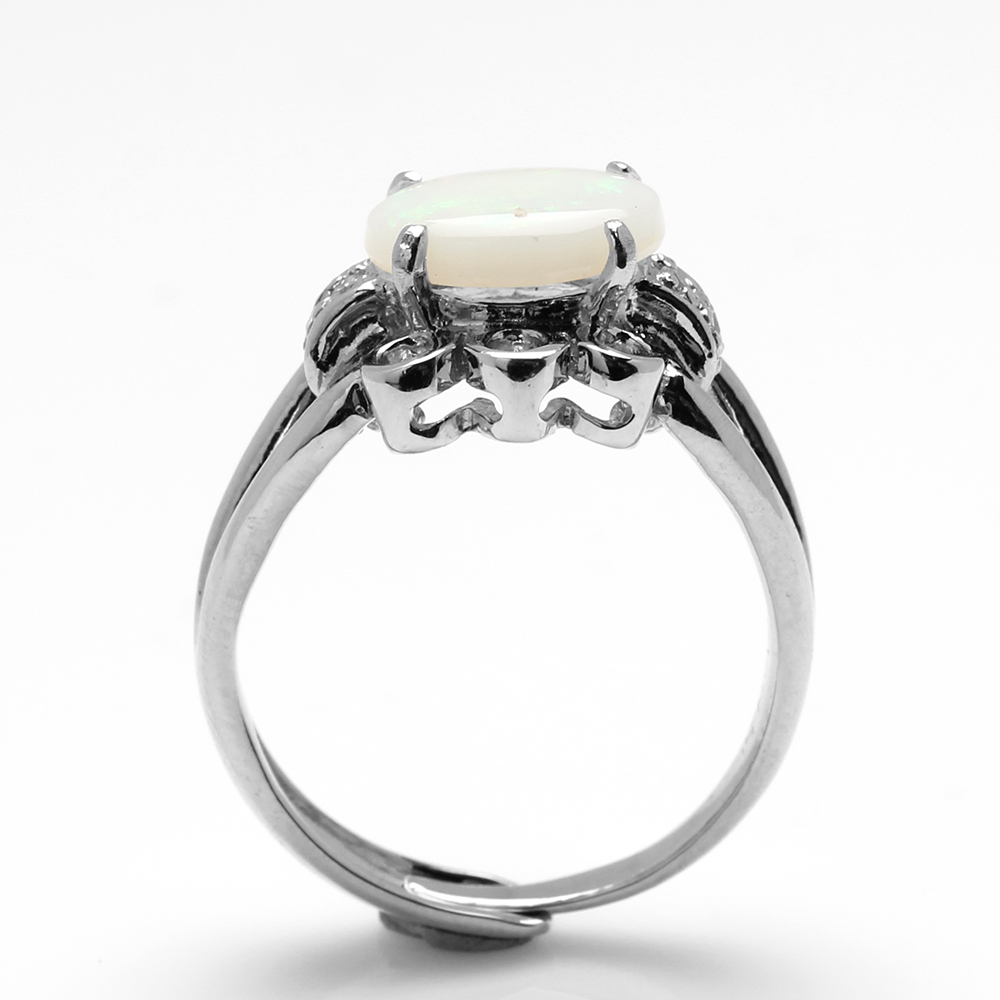 天然蛋白石戒指-7*9mm-活圍設計-925銀飾