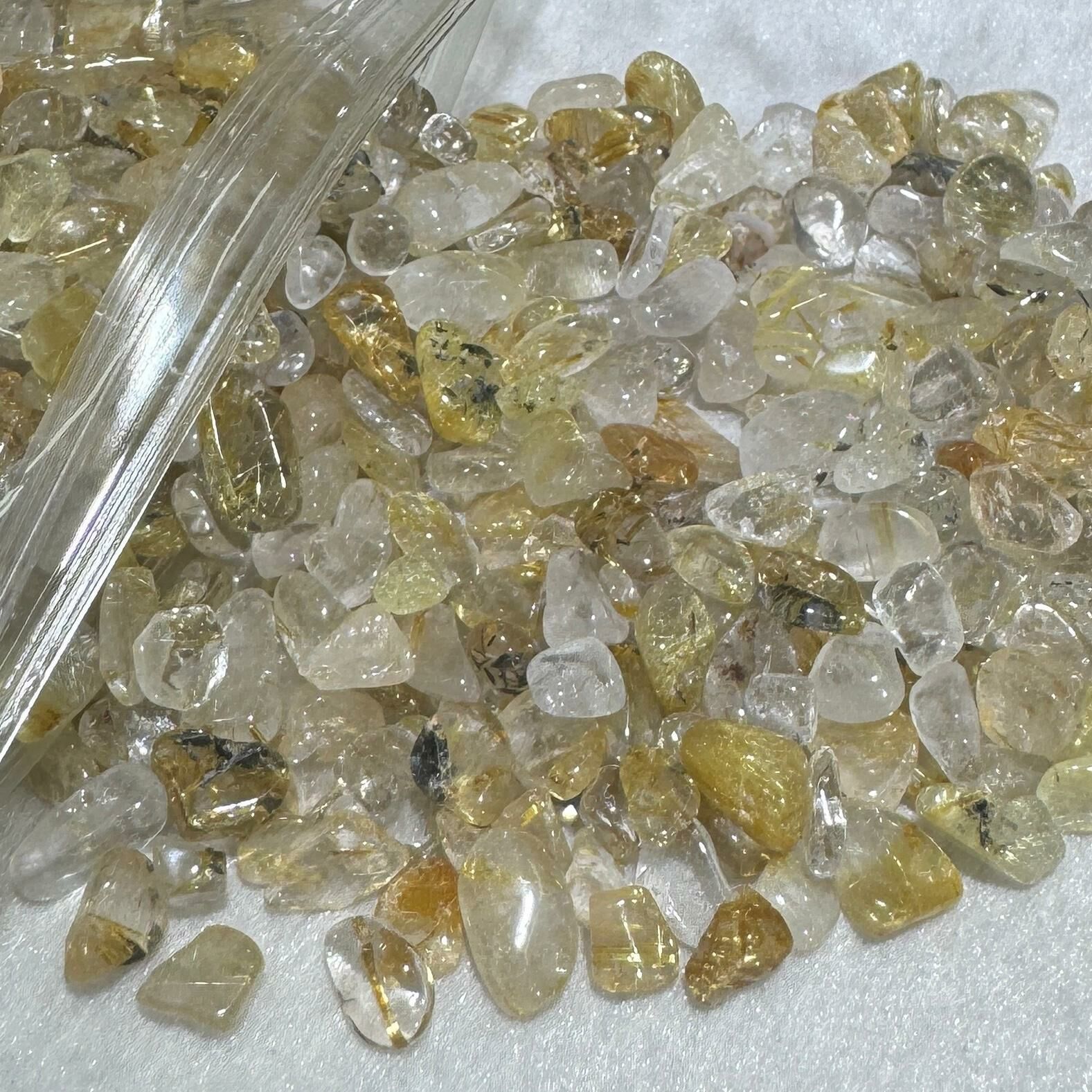 金髮晶 碎石 350g +/-