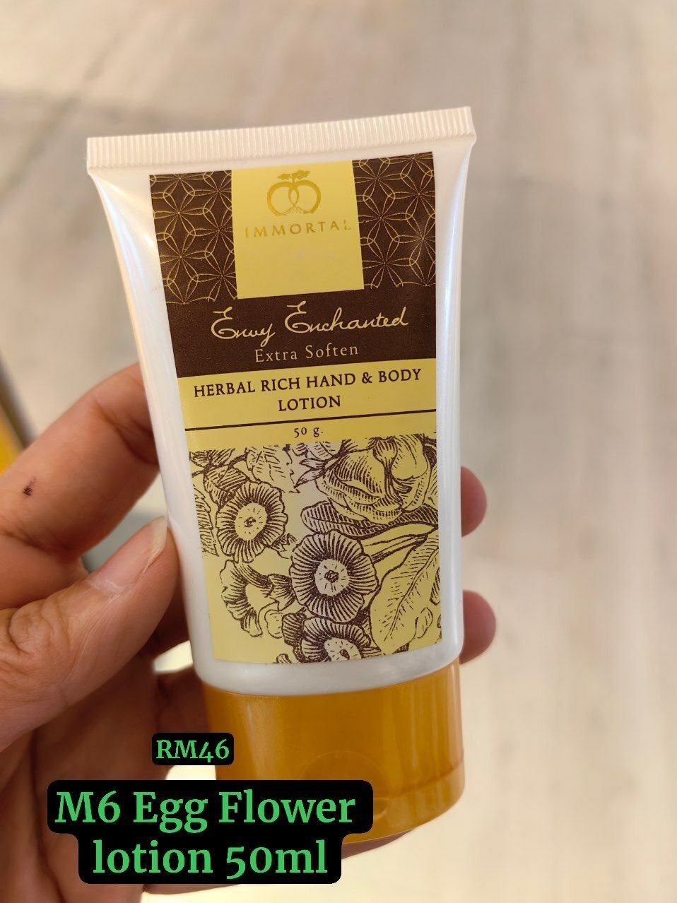 M6 Herbal Rich Hand/ Body Lotion - EGG FLOWER 鸡蛋味 50G (随身带装)