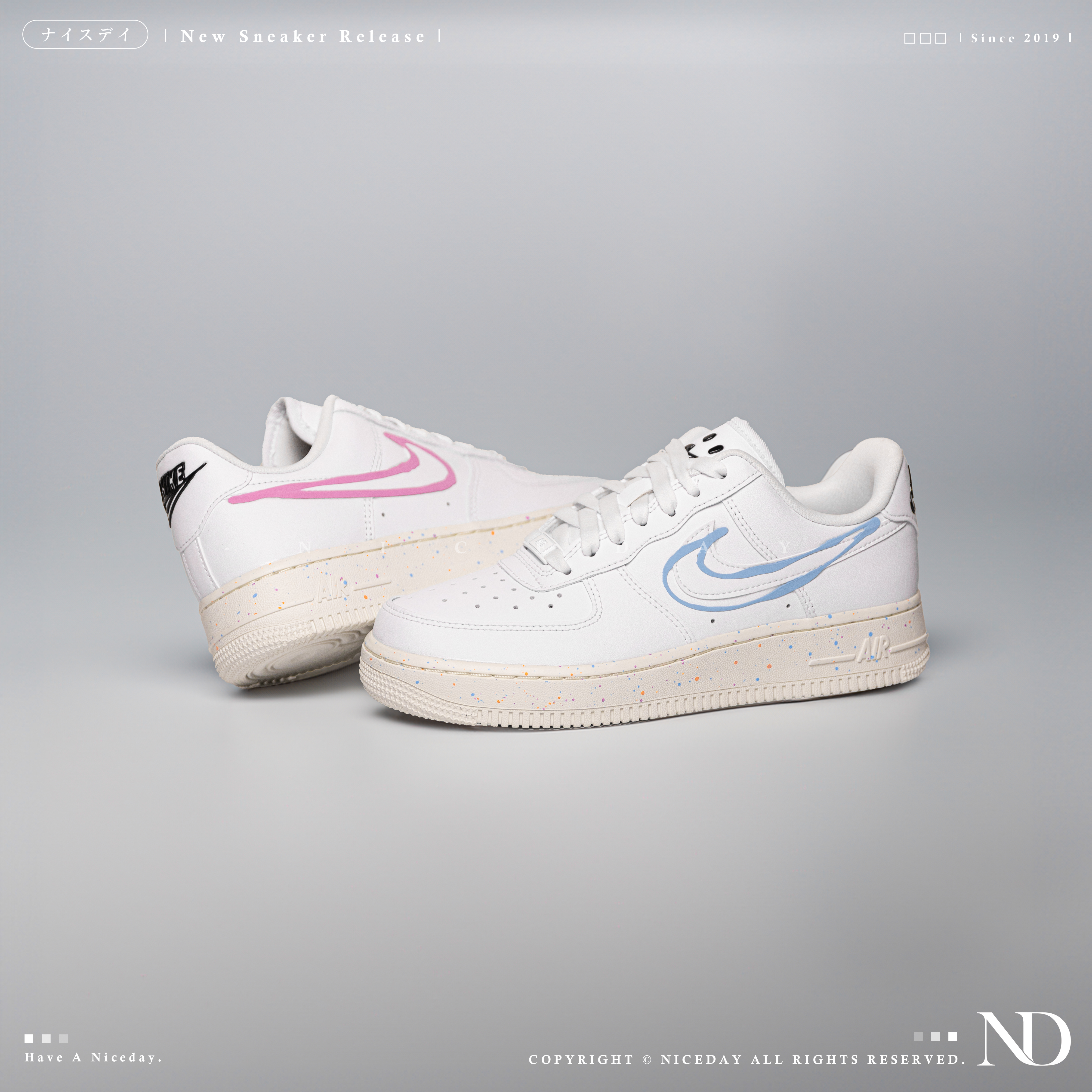 NICEDAY 現貨 Nike Air Force 1 Low LX Have A Nike Summer 鴛鴦 笑臉 四色塗鴉 HF5721-111