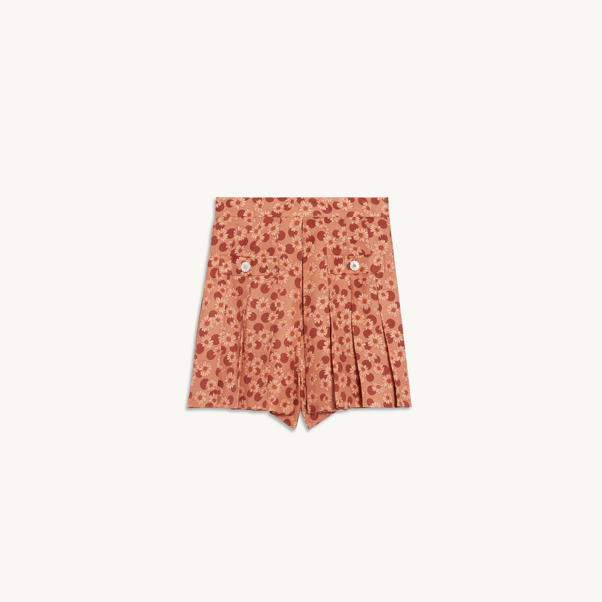 1ME0527-058 SANDRO Printed Shorts Brown #SFPSH00159 (C-BR-E)
