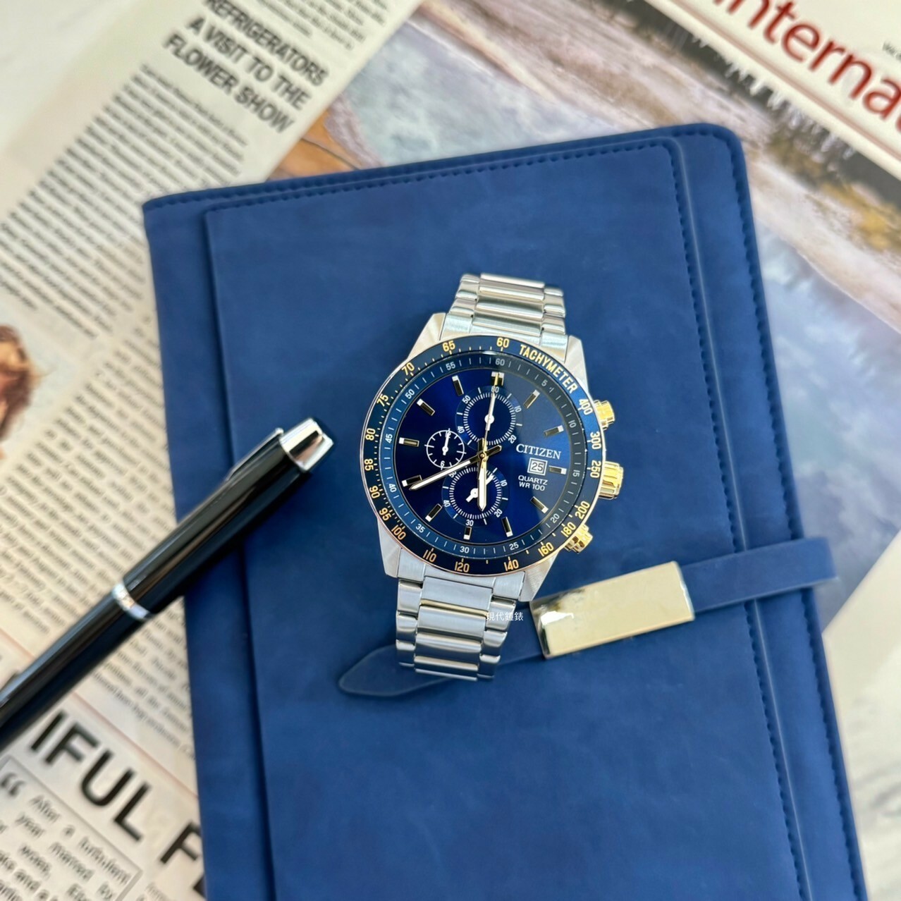 【CITIZEN 星辰】CHRONOGRAPH系列 三眼計時石英錶AN3684-59L 44mm 現代鐘錶