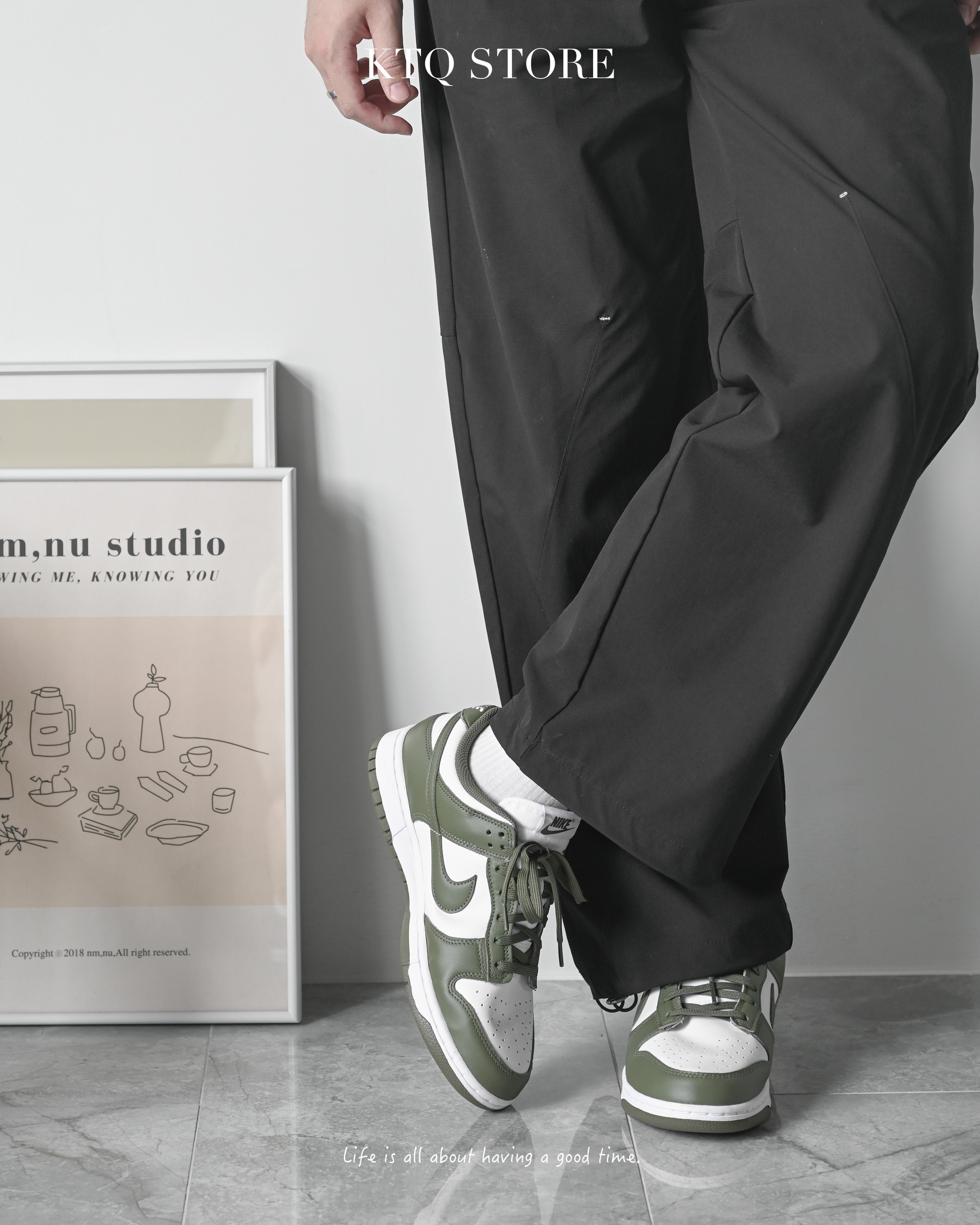 KTQ STORE ‧ Nike Dunk Low Medium Olive 白綠 橄欖綠 休閒鞋  DD1503-120