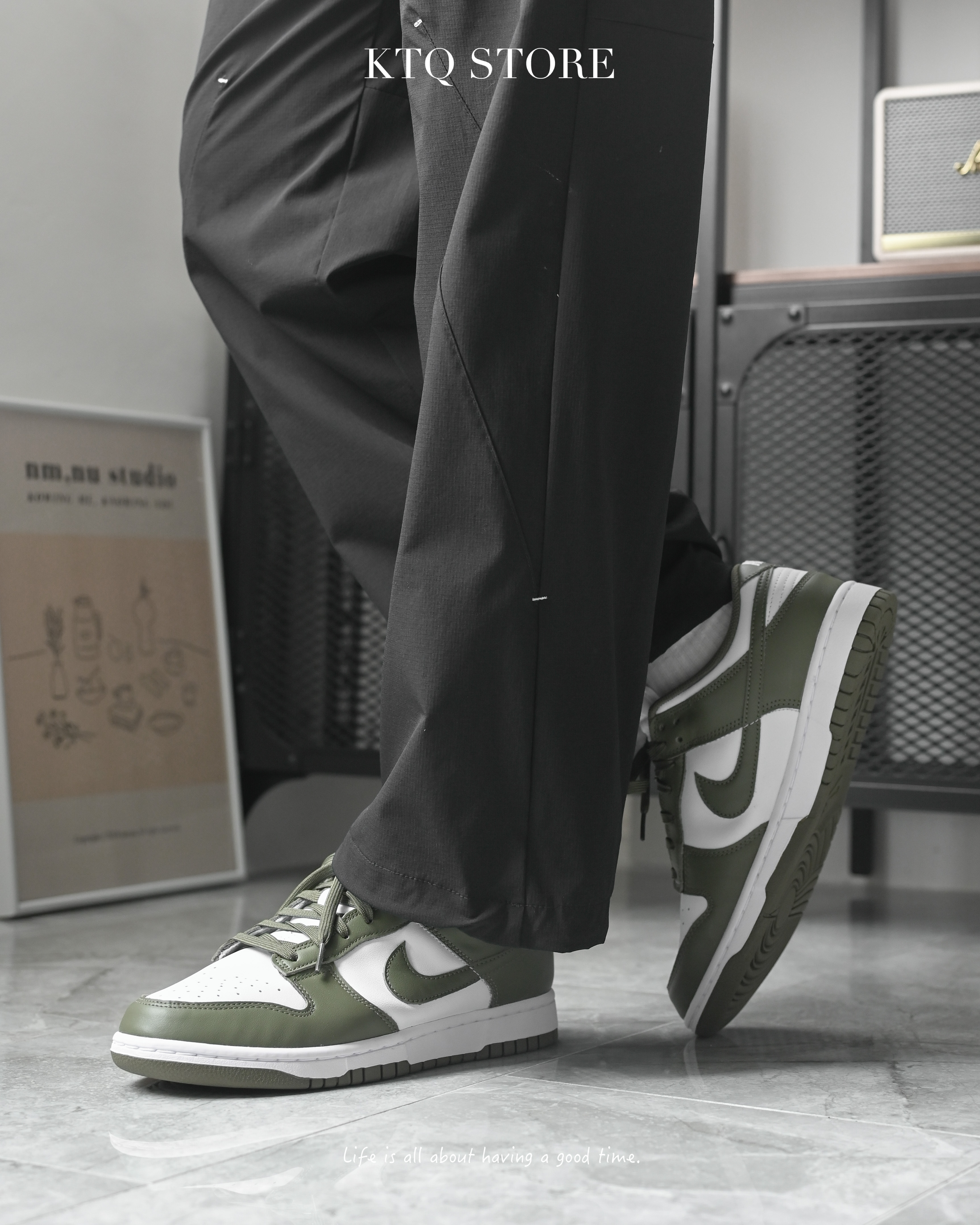 KTQ STORE ‧ Nike Dunk Low Medium Olive 白綠 橄欖綠 休閒鞋  DD1503-120