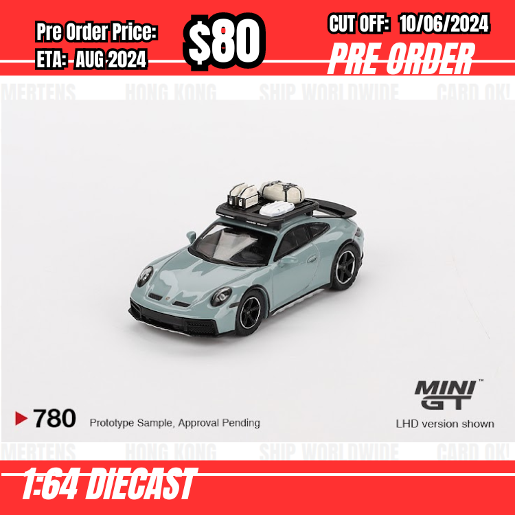 PO-$80  * Mini GT * 1:64 #780 Porsche 911 Dakar Shade Green Metallic RHD [OD27/05]