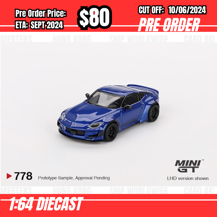 PO-$80  * Mini GT * 1:64 #778 Nissan Z Pandem Seiran Blue RHD [OD27/05]
