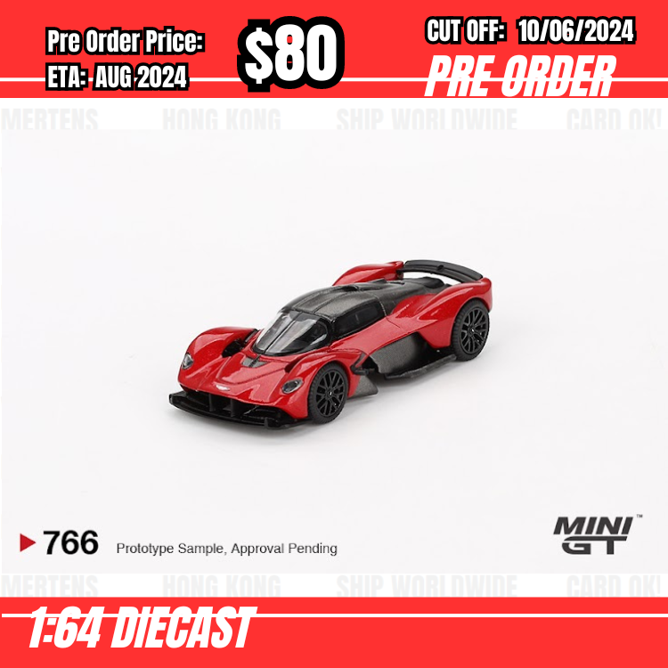 PO-$80  * Mini GT * 1:64 #766 Aston Martin Valkyrie  Hyper Red LHD [OD27/05]
