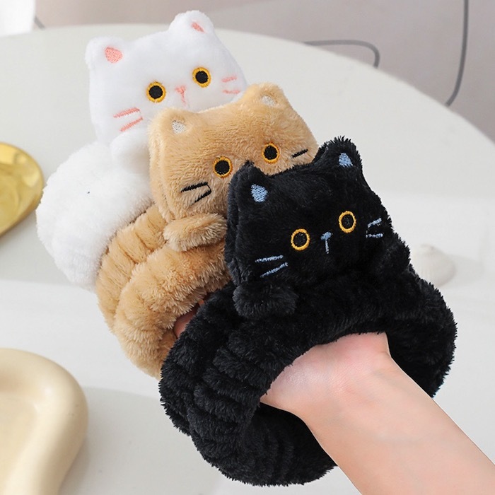 《52729》厚實舒服感貓咪洗臉髮帶