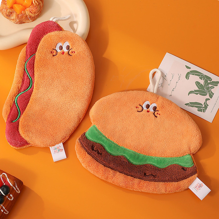 《52732》漢堡熱狗吐司比薩擦手巾