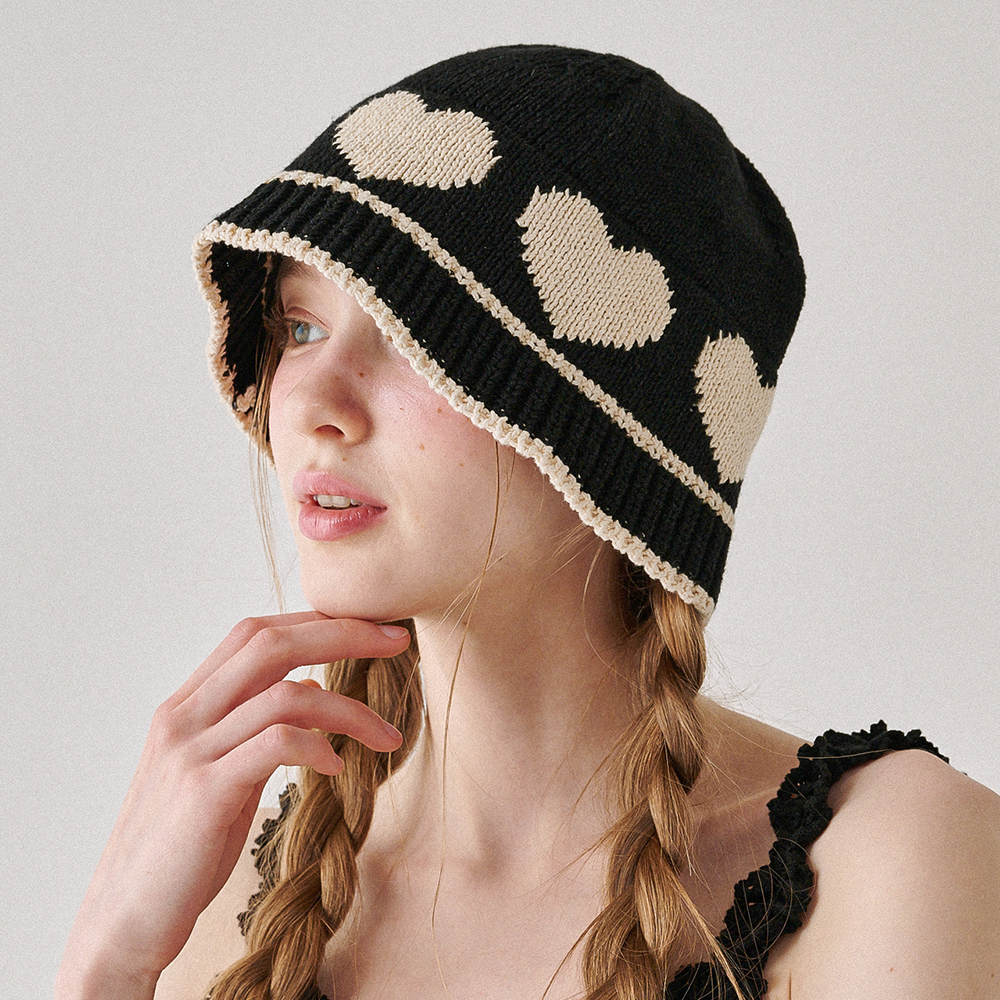 ★2024SS新作★RONRON★HEART SUMMER KNIT BUCKET HAT MUSINSA | RONRON HEART SUMMER KNIT BUCKET HAT BEIGE