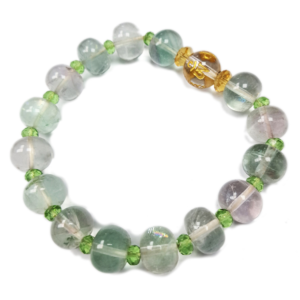 六字真言{水晶}&瑩石10*8mm手珠【十方】122327