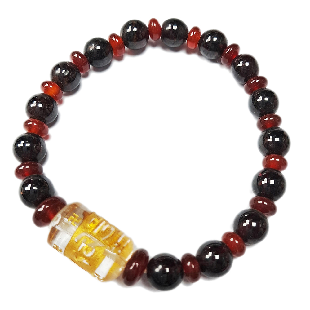 六字真言&紅石榴手珠8mm【十方】124229