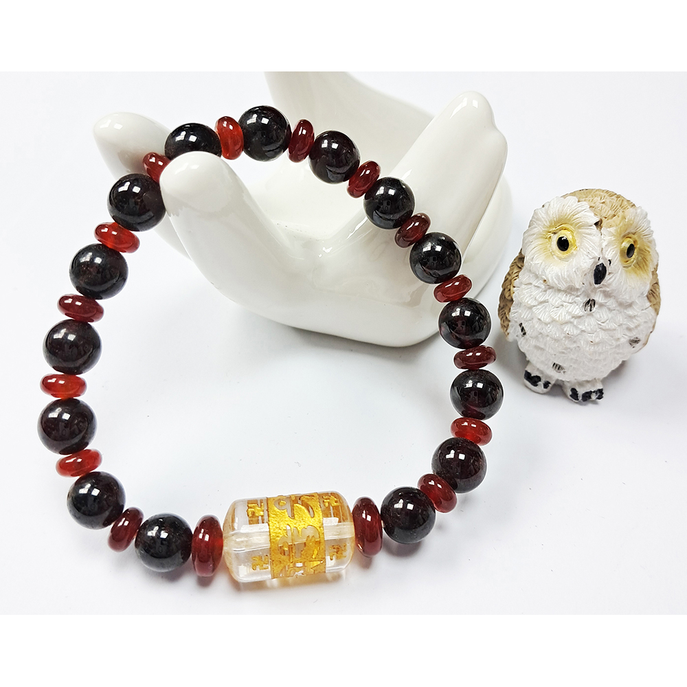 六字真言&紅石榴手珠8mm【十方】124229