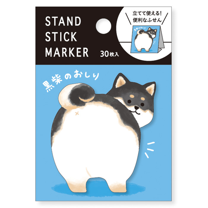 黑柴屁股 30枚便利貼 memo｜日本 Mind Wave