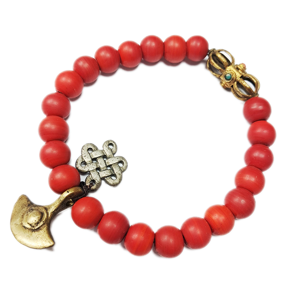 金剛杵{鎏金}&火山琉璃手珠8mm【十方】127753