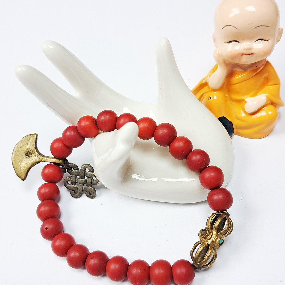 金剛杵{鎏金}&火山琉璃手珠8mm【十方】127753