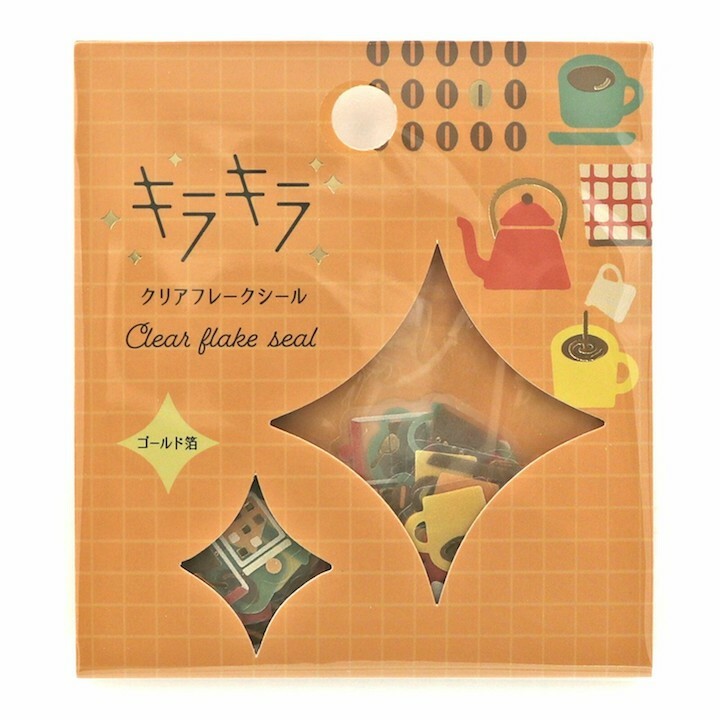 咖啡 36枚 PET金箔貼紙包 ｜日本WORLD CRAFT