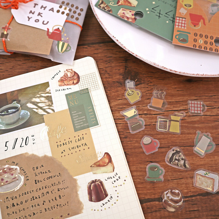 咖啡 36枚 PET金箔貼紙包 ｜日本WORLD CRAFT