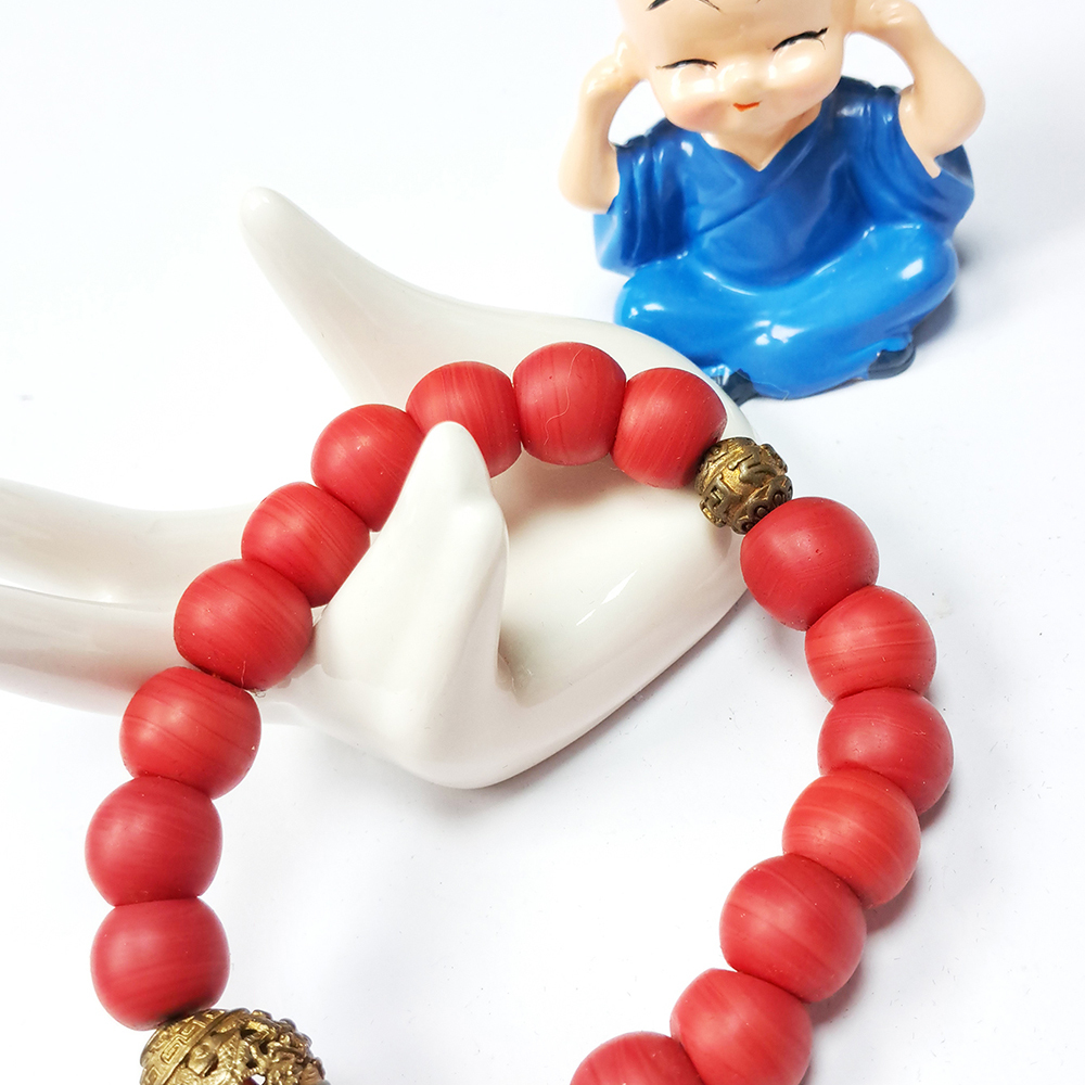 龍鳳銅珠&火山琉璃手珠10mm【十方】129491