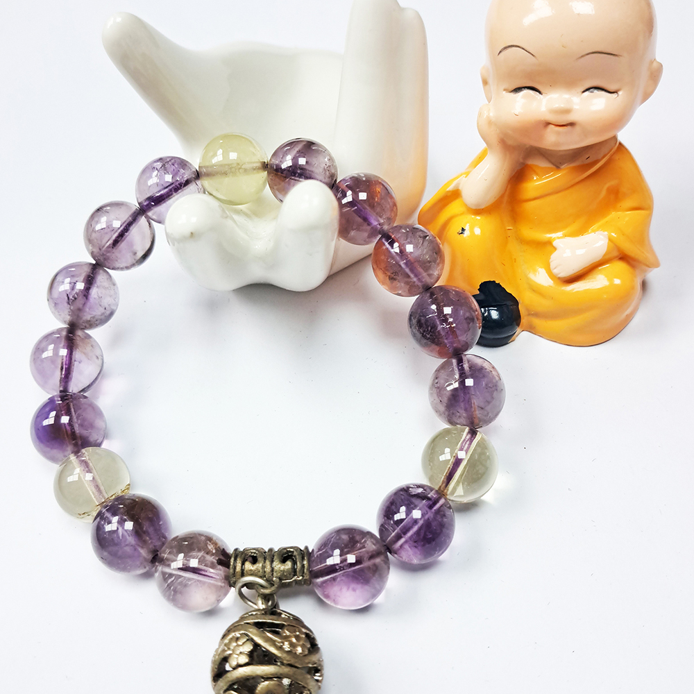 福祿壽{藏銀}紫黃晶手珠12mm【十方】134801