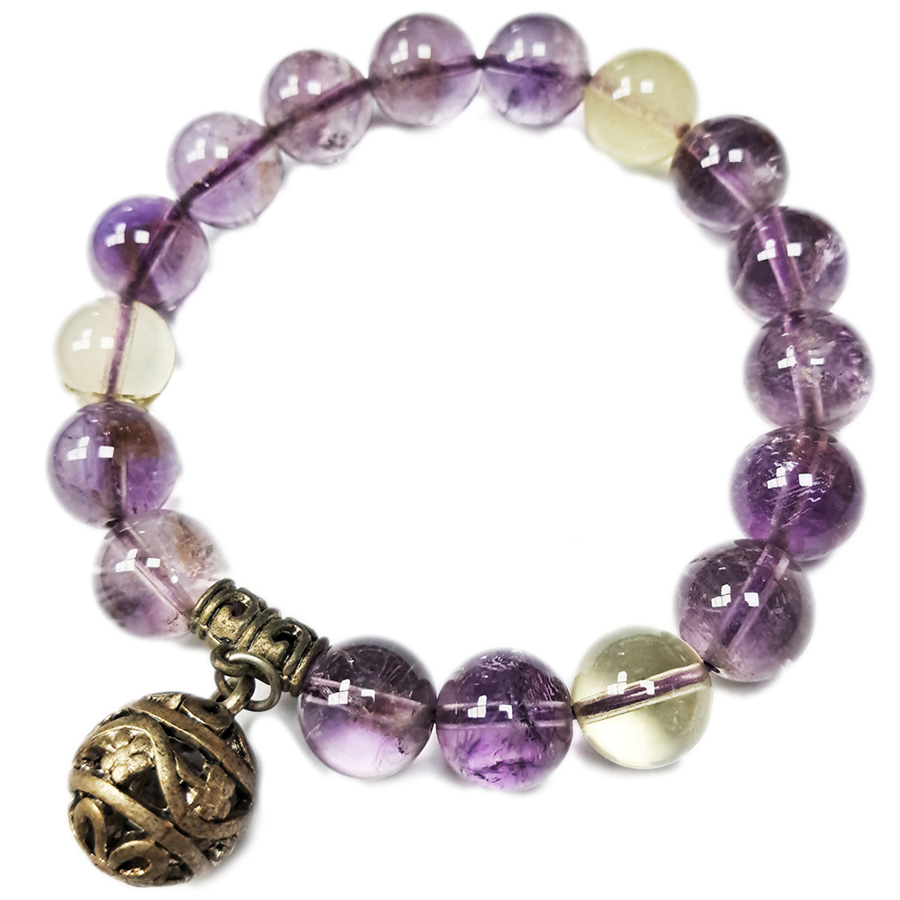 福祿壽{藏銀}紫黃晶手珠12mm【十方】134801