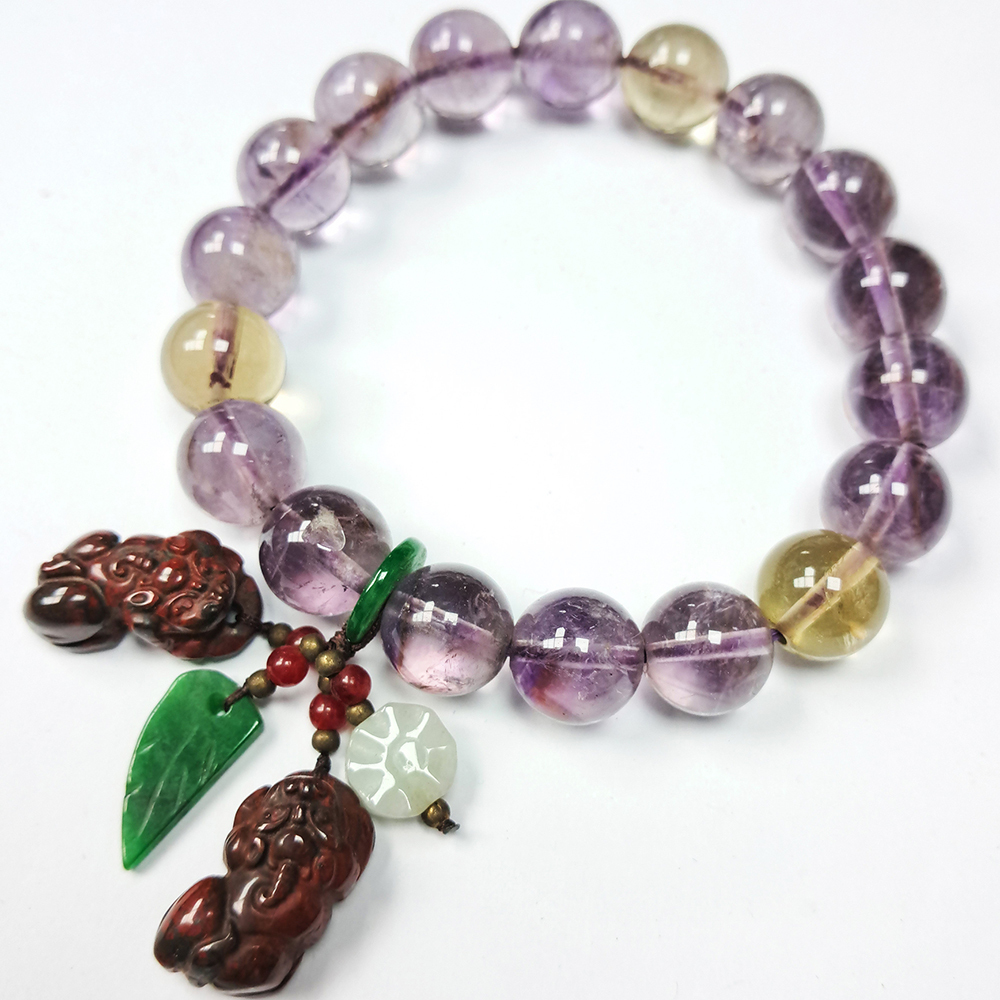 豼貅{紅玉石}紫黃晶手珠11mm【十方】134803