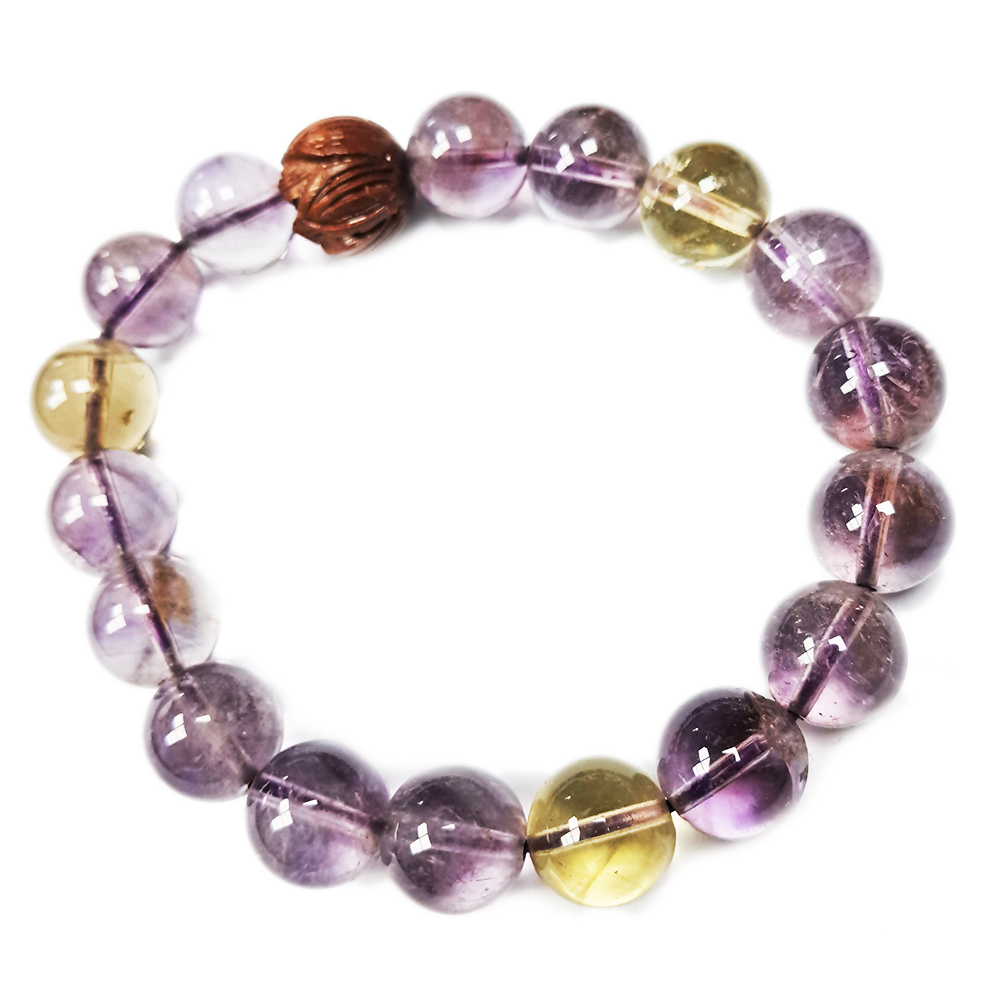 蓮花{紫檀}紫黃晶手珠11mm【十方】134807