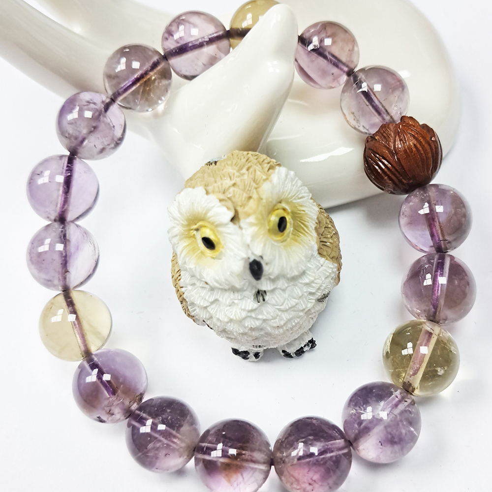 蓮花{紫檀}紫黃晶手珠11mm【十方】134807