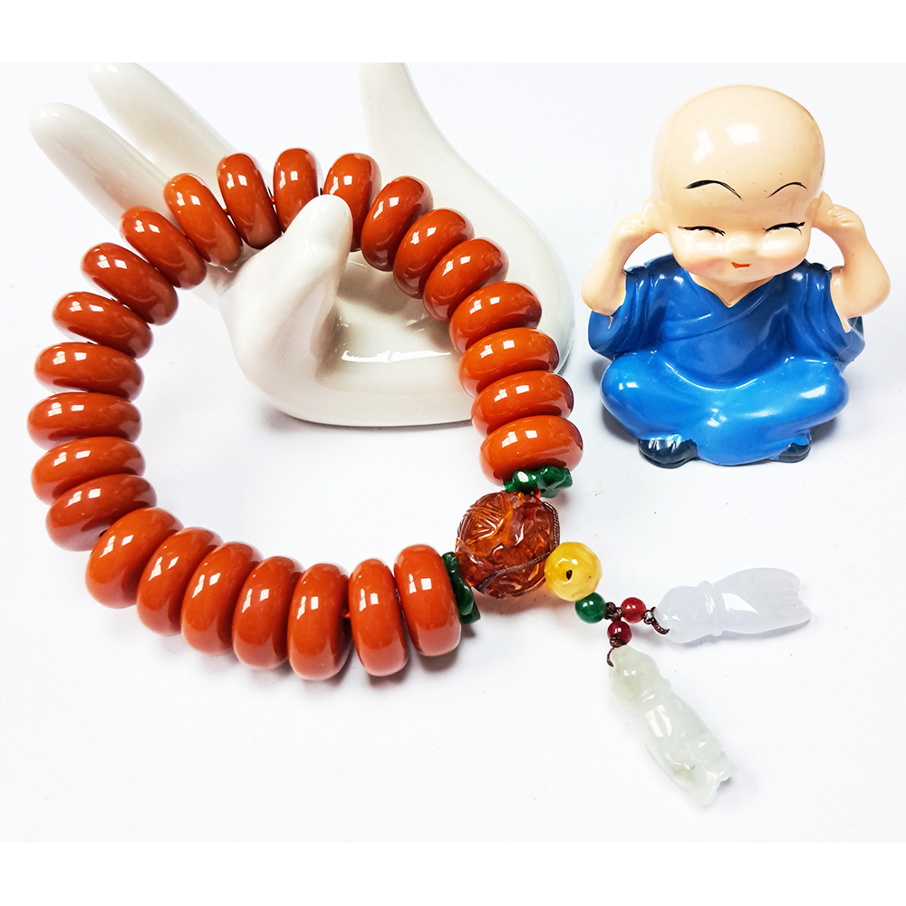 玉佛手+蜜納手珠15*7mm【十方】135784