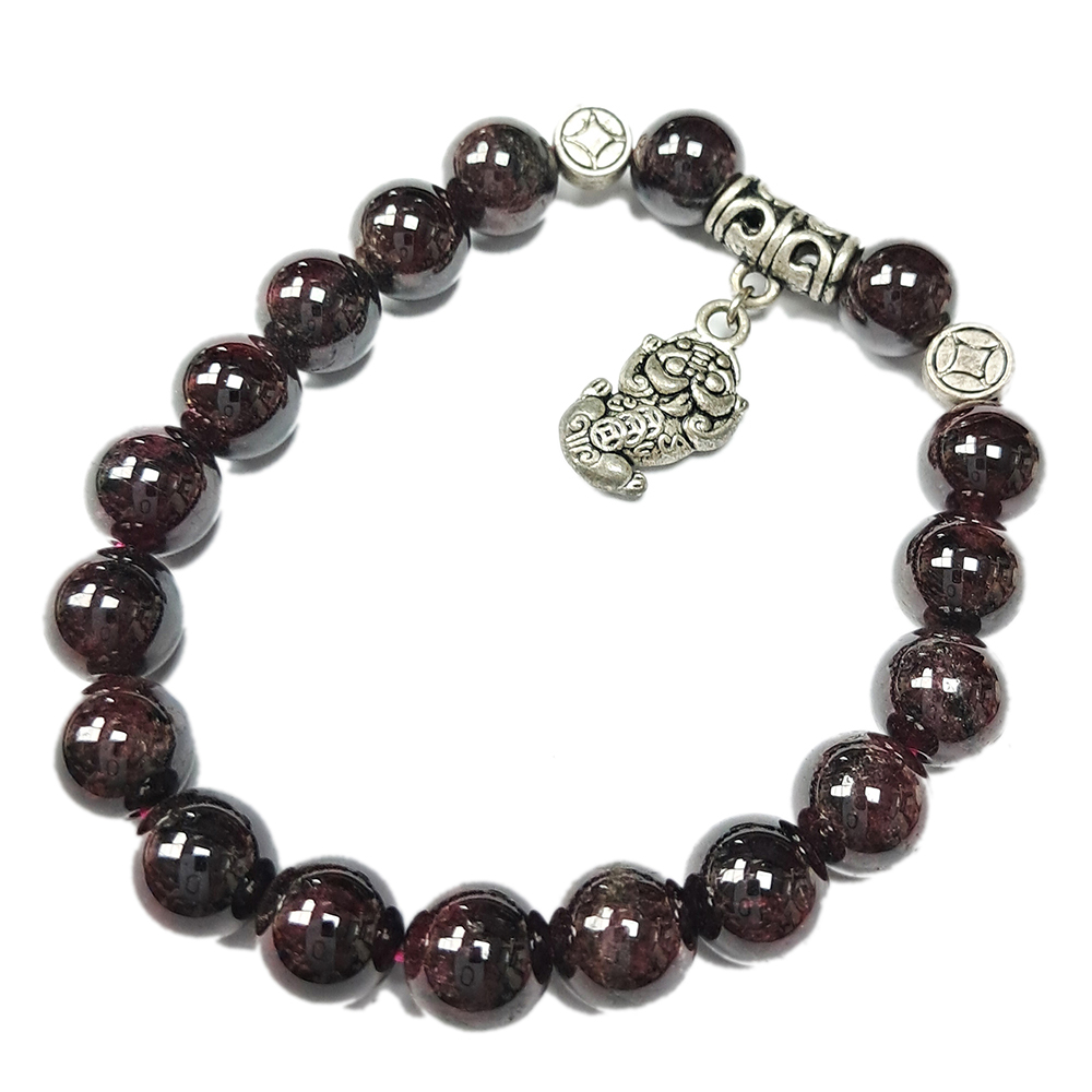 豼貅{紅石榴}開運手珠8mm【十方】135809